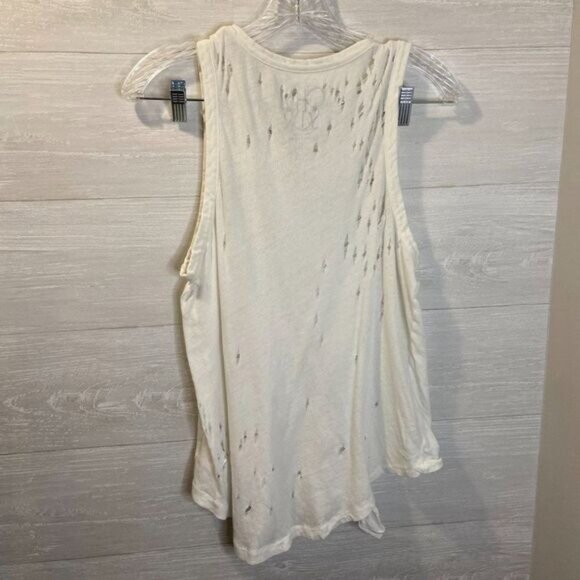 Chaser‎ White Studded Distressed Cotton Tank Top - Picture 4 of 7